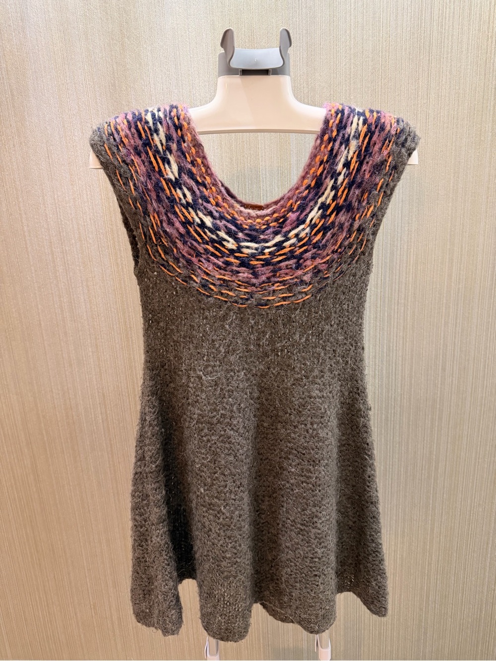 Free People Wool Alpaca Cowl Neck Sleeveless Sweater Tunic SP
